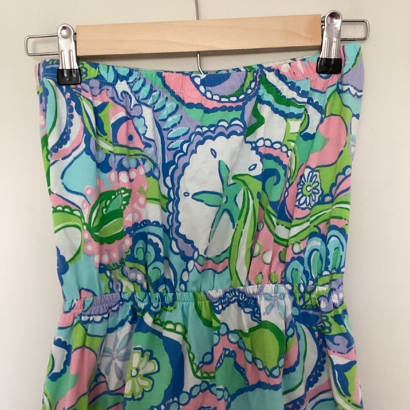 Lilly Pulitzer Windsor Strapless Jersey Dress Multi Conch Republic Sz S Sea Life - Picture 5 of 13